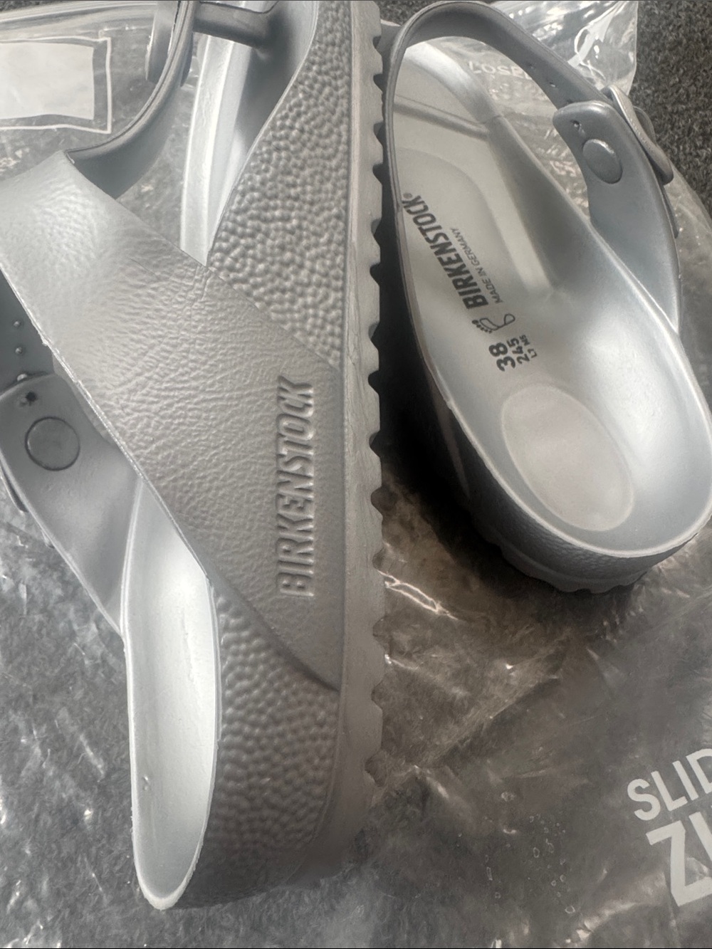 Birkenstock Gizeh EVA Thong Sandals in Silver - Picture 7 of 12